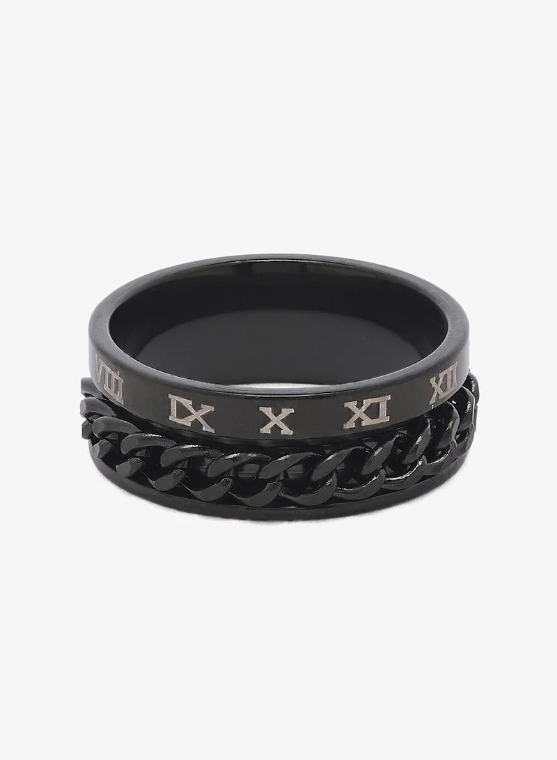 Seventy Five Men's Rotatable Roman Numeral Band Ring